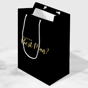 Bolsa De Regalo Mediana ¿Serás Mi Mejor Hombre? Propuesta moderna