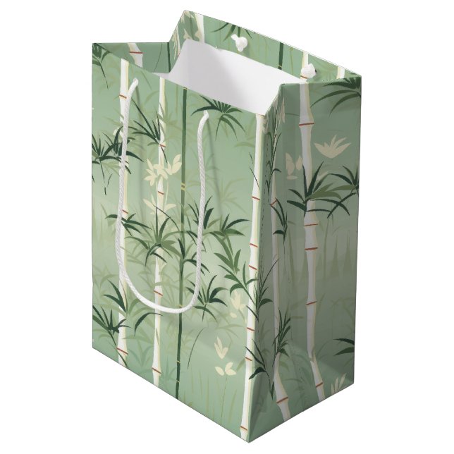 Bolsa De Regalo Mediana Serena Flor de Bambú Asiática  (2) (Angulo Anverso)