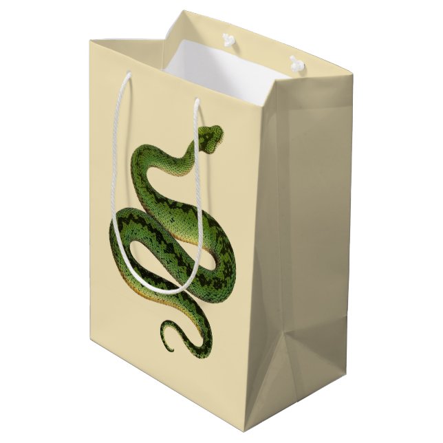 Bolsa De Regalo Mediana Serpiente Verde (Angulo reverso)