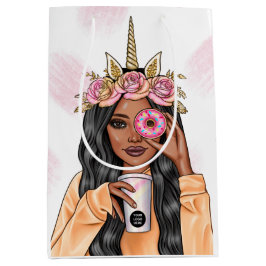 Bolsa De Regalo Mediana Servicios de comida Dama Unicornio Caprichosa