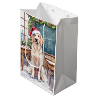 Bolsa De Regalo Mediana Setter Inglés Clase Acogedora Profesor Santa