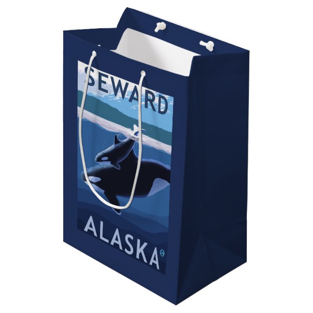 Bolsa De Regalo Mediana Seward, AlaskaOrca y escena del becerro (Angulo Anverso)