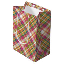 Shabby Chic Rosa Naranja Verde Blanco Gingham