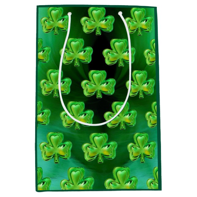 Bolsa De Regalo Mediana Shamrock St Patrick's Day Gift Bag (Anverso)