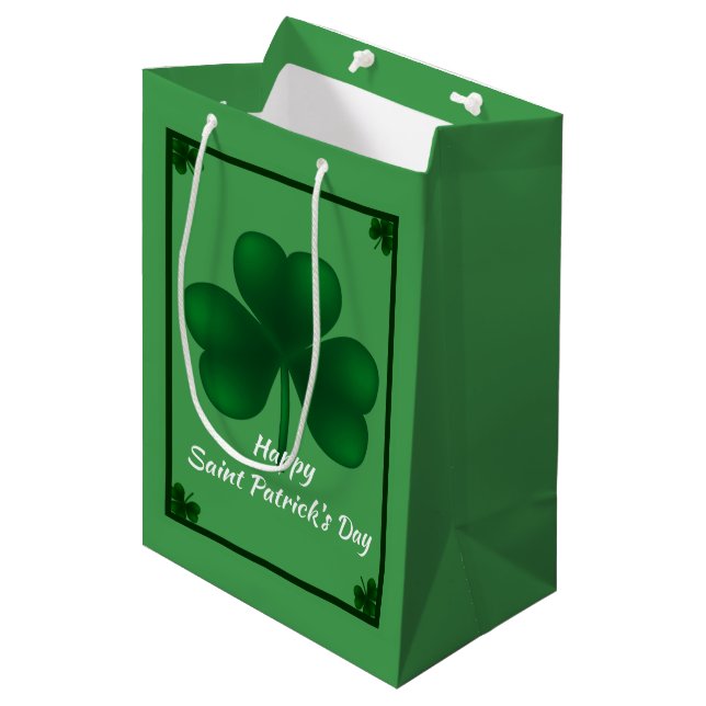 Bolsa De Regalo Mediana Shamrock St Patricks MGB (Angulo Anverso)