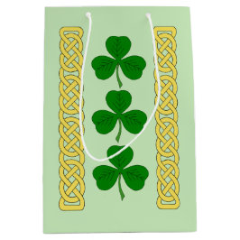 Bolsa De Regalo Mediana Shamrock Trio y Bandas de Knotwork