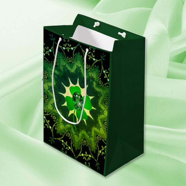 Bolsa De Regalo Mediana Shamrock y Esmeralda irlandeses (Subido por el creador)
