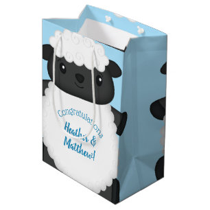 Bolsa De Regalo Mediana Sheep Baby Shower Blue