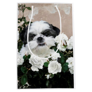 Bolsa De Regalo Mediana Shih blanco y negro Tzu