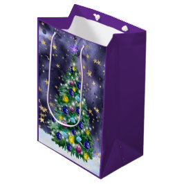 Bolsa De Regalo Mediana Shiny Christmas tree with bright colored baubles