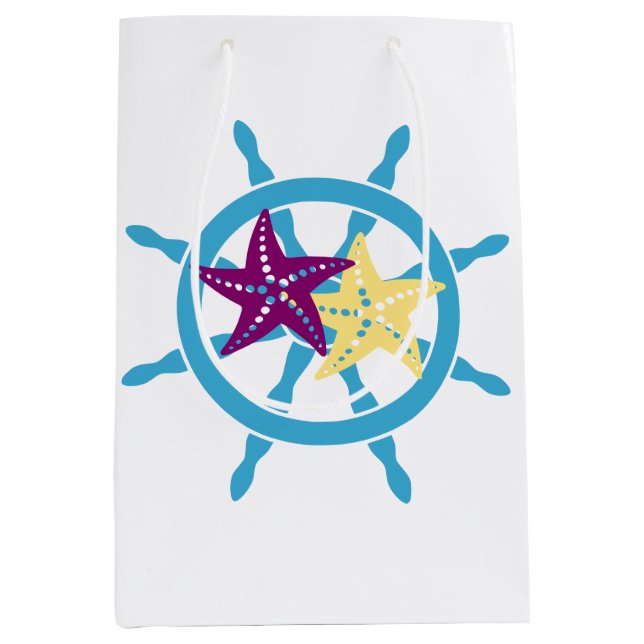 Bolsa De Regalo Mediana Shipwheel & Starfish (Anverso)