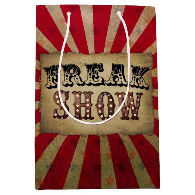 Bolsa De Regalo Mediana Show de Freak Poster de circo retro (Anverso)