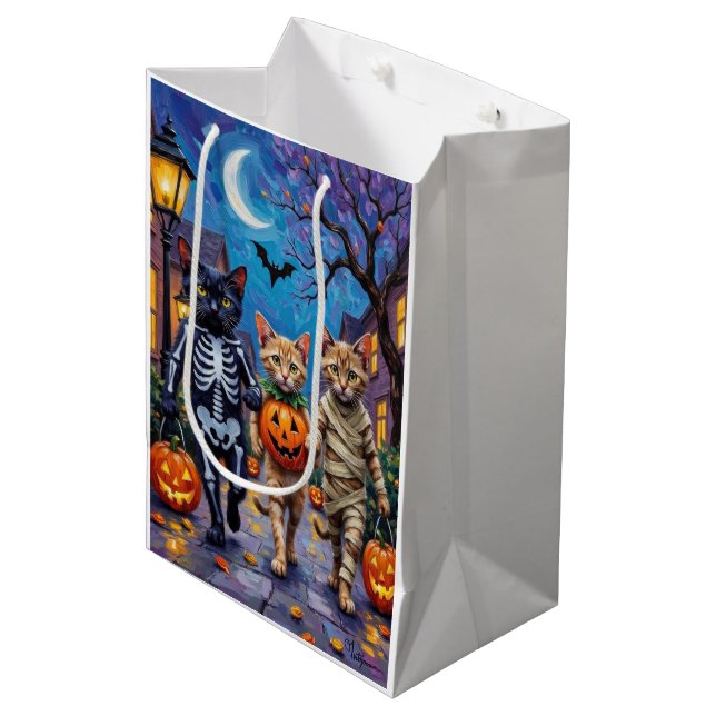 Bolsa De Regalo Mediana Siamese Cats Trick-or-Treating Halloween Costumes (Angulo Anverso)
