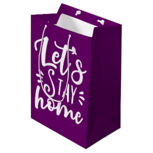 Bolsa De Regalo Mediana Sigamos en casa morado