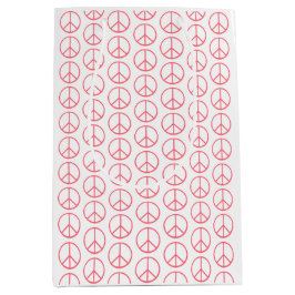 Bolsa De Regalo Mediana Signo de Paz Naranja Retro Divertido