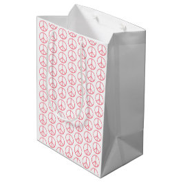 Bolsa De Regalo Mediana Signo de Paz Naranja Retro Divertido