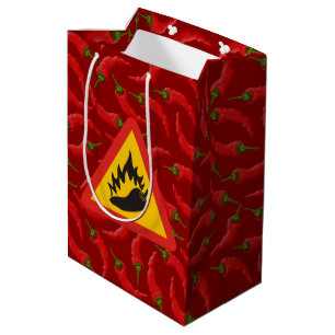 Bolsa De Regalo Mediana Signo de peligro de pimienta caliente