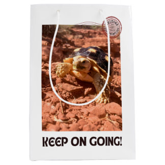 Bolsa De Regalo Mediana Sigue adelante con la tortuga Inspiradora de estaf
