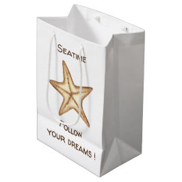 Bolsa De Regalo Mediana Sigue tus sueños acuarela Seatime Estrella de mar