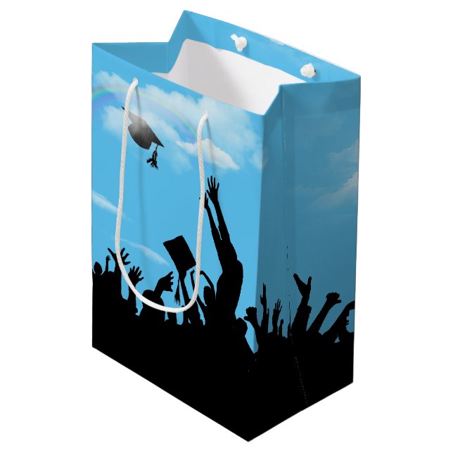 Bolsa De Regalo Mediana Silhouette graduada con arcoiris (Angulo Anverso)