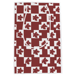 Bolsa De Regalo Mediana Silhueta de flores em padrão.