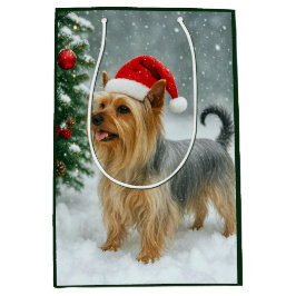 Bolsa De Regalo Mediana Silky Terrier Holiday Card