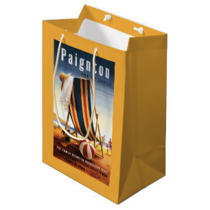 Bolsa De Regalo Mediana Silla de playa de los ferrocarriles y poster