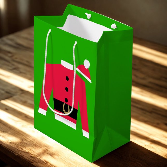 Bolsa De Regalo Mediana Sillas de jockey sobre Carreras de caballos de San (Winner! This Santa Claus jockey silks gift bag is so so so much fun!)