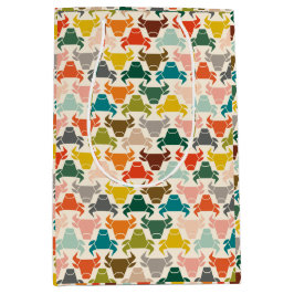 Bolsa De Regalo Mediana Silueta de la cabeza de toro rústica colorida