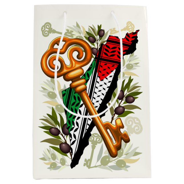 Bolsa De Regalo Mediana Símbolo clave palestino del derecho de retorno (Anverso)