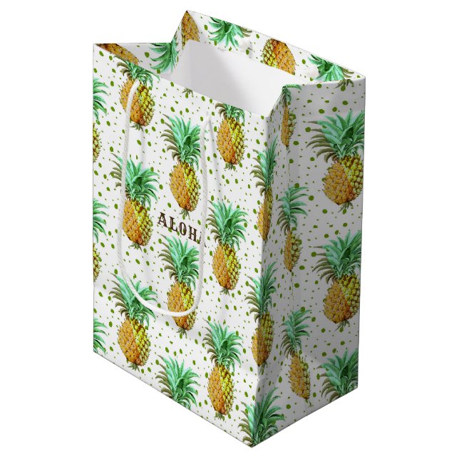 Bolsa De Regalo Mediana Símbolo de patrón de hospitalidad-piña (Angulo Anverso)