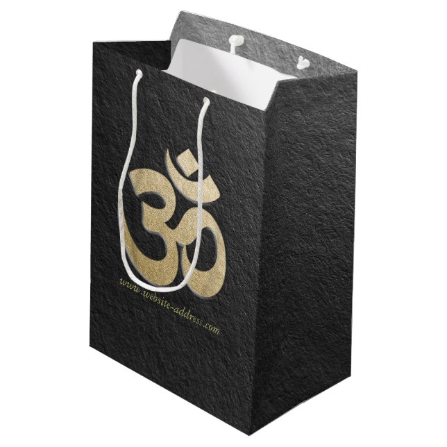 Bolsa De Regalo Mediana Símbolo MOO negro y dorado Instructor de Meditació (Angulo reverso)