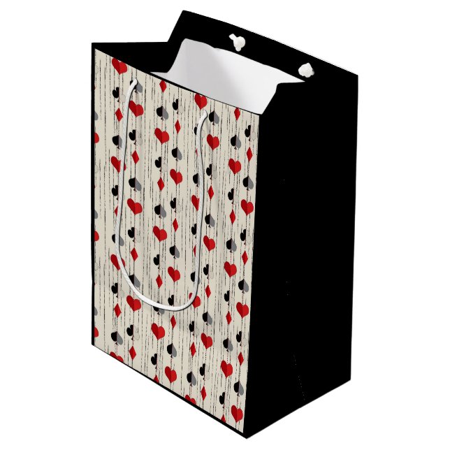 Bolsa De Regalo Mediana Símbolos de Cartas de Póquer (Angulo Anverso)