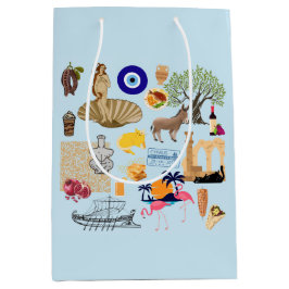 Bolsa De Regalo Mediana Símbolos de Chipre para los amantes de los viajes