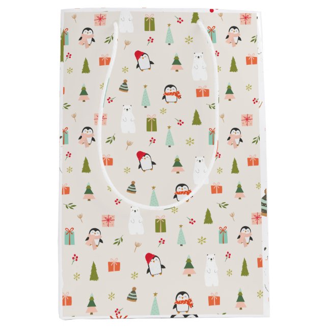 Bolsa De Regalo Mediana Símbolos de Navidades pequeños (Anverso)