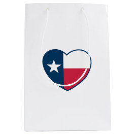 Bolsa De Regalo Mediana Símbolos de Texas, Bandera de Texas, corazón