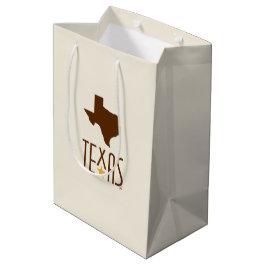 Bolsa De Regalo Mediana Símbolos de Texas, Estado de Texas, marrón