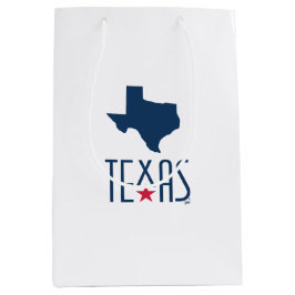 Bolsa De Regalo Mediana Símbolos de Texas, Texas, azul marino