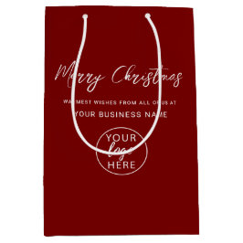 Bolsa De Regalo Mediana Simple Custom Business Logo Merry Christmas