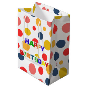 Bolsa De Regalo Mediana Simple fiesta de cumpleaños de color verde rojo Po