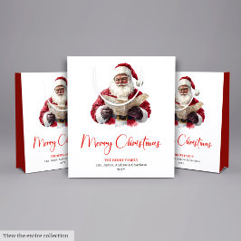 Bolsa De Regalo Mediana Simple Santa Claus Stylish Modern Holiday Gift Bag