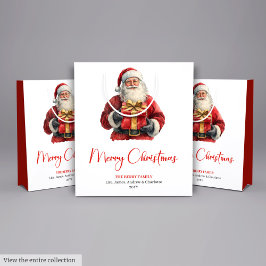 Bolsa De Regalo Mediana Simple Santa Claus Stylish Modern Holiday Gift Bag