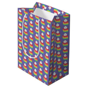 Bolsa De Regalo Mediana Síntesis de ensalada de Gelatina de Arcoiris retro