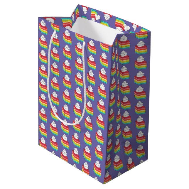 Bolsa De Regalo Mediana Síntesis de ensalada de Gelatina de Arcoiris retro (Angulo reverso)