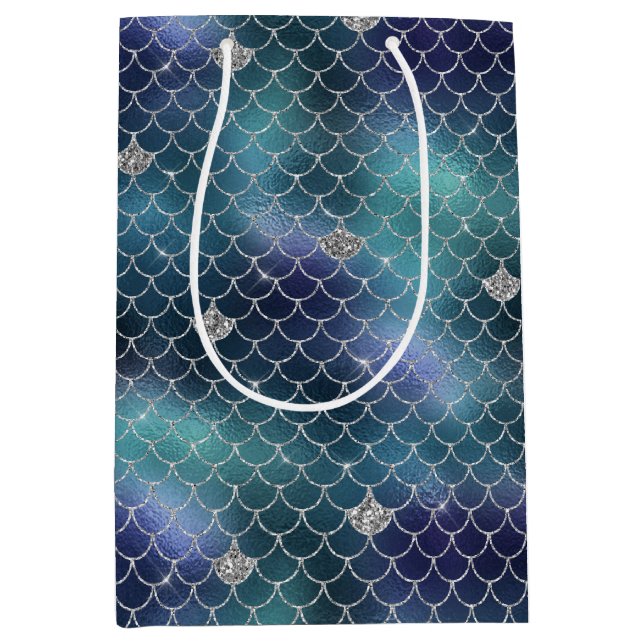 Bolsa De Regalo Mediana Sirena azul Aqua de Plata (Anverso)