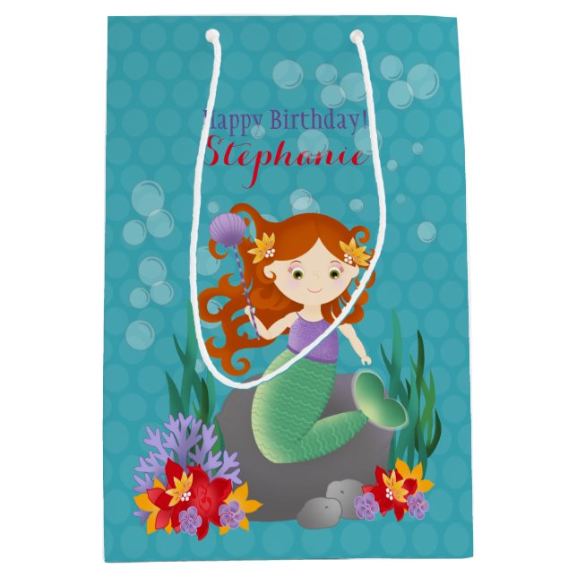 Bolsa De Regalo Mediana Sirena Cuta (Anverso)