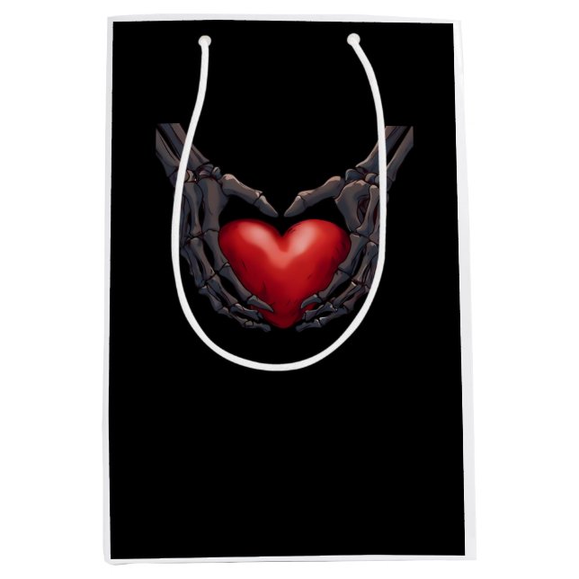 Bolsa De Regalo Mediana Skeleton Hand Heart (Anverso)