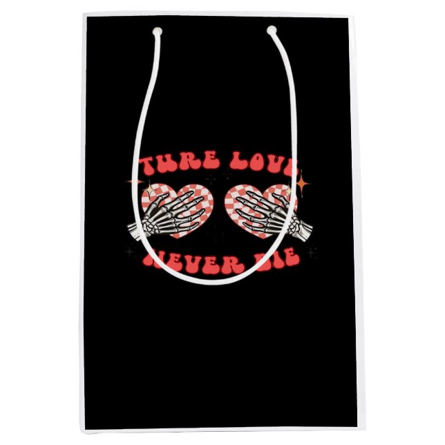 Bolsa De Regalo Mediana Skeleton Hands Heart Design Classic (Anverso)