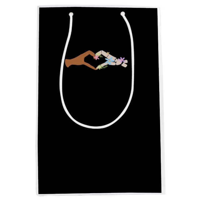 Bolsa De Regalo Mediana Skeleton Hands Heart Show Basic (Anverso)