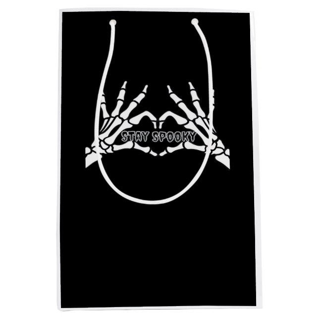 Bolsa De Regalo Mediana Skeleton Heart And Hands Classic Design (Anverso)